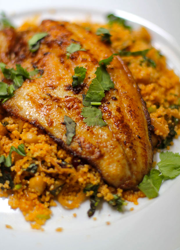 Spicy Fish with Caramelized Onion Couscous | Will Fly For Food, a ...