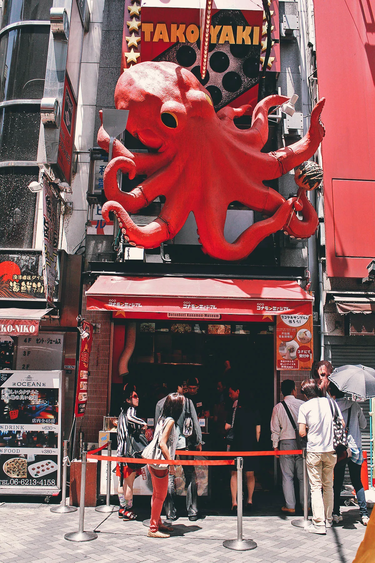 Takoyaki stall in Dotonbori, Osaka, Japan