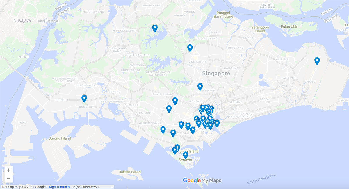 Singapore attractions map