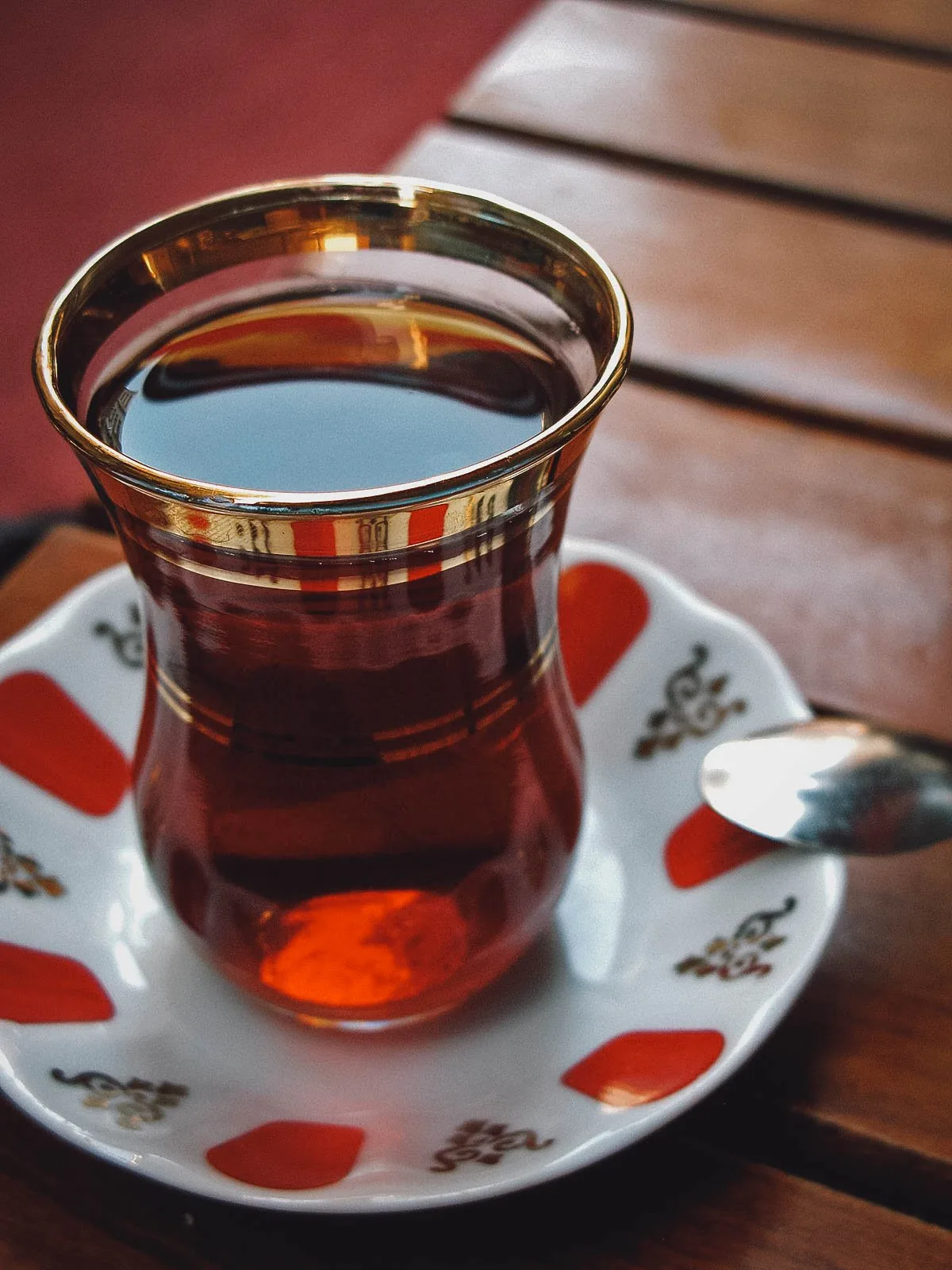 Turkish Tea Set (of 18) Glass Kahwa Cup Saucer Ottoman Golden Xmas Gift