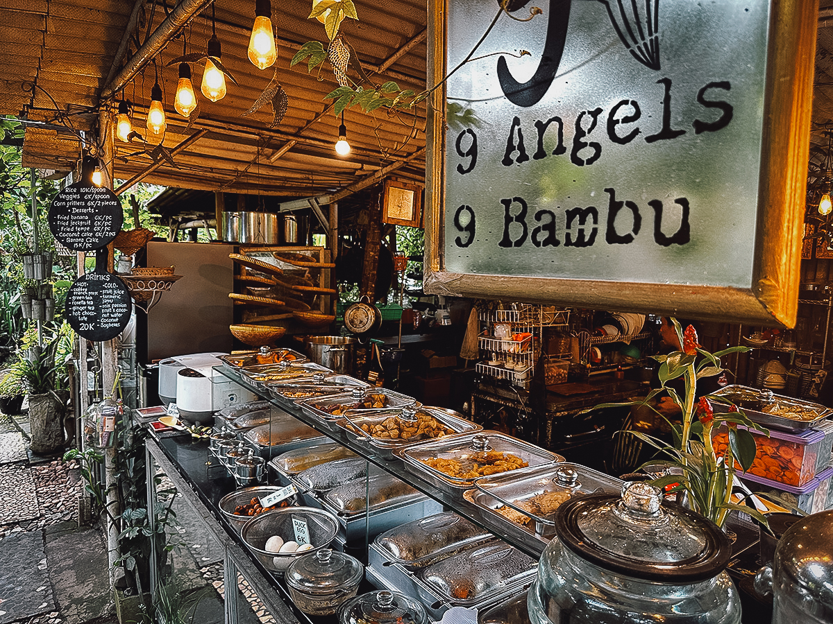 Vegan buffet at 9 Angels and 9 Bambu restaurant