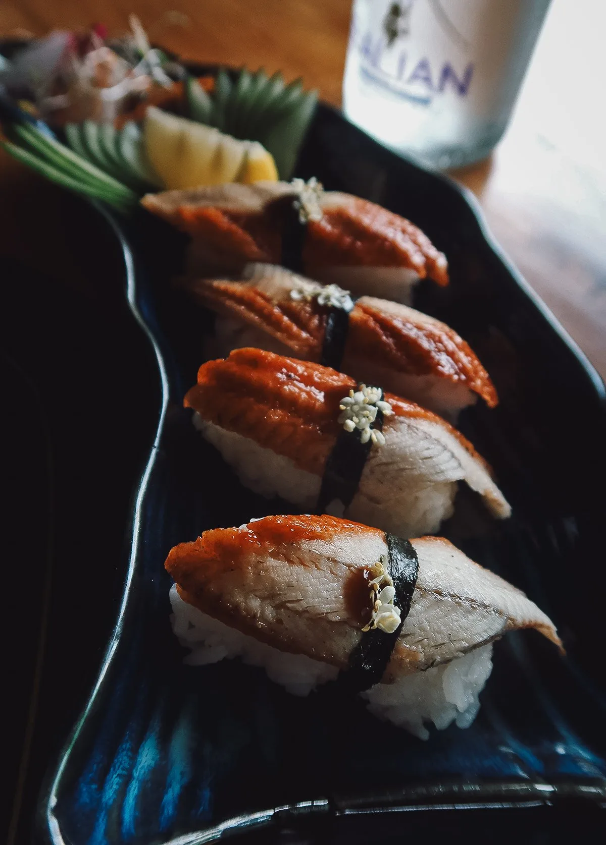 Unagi sushi at a restaurant in Ubud