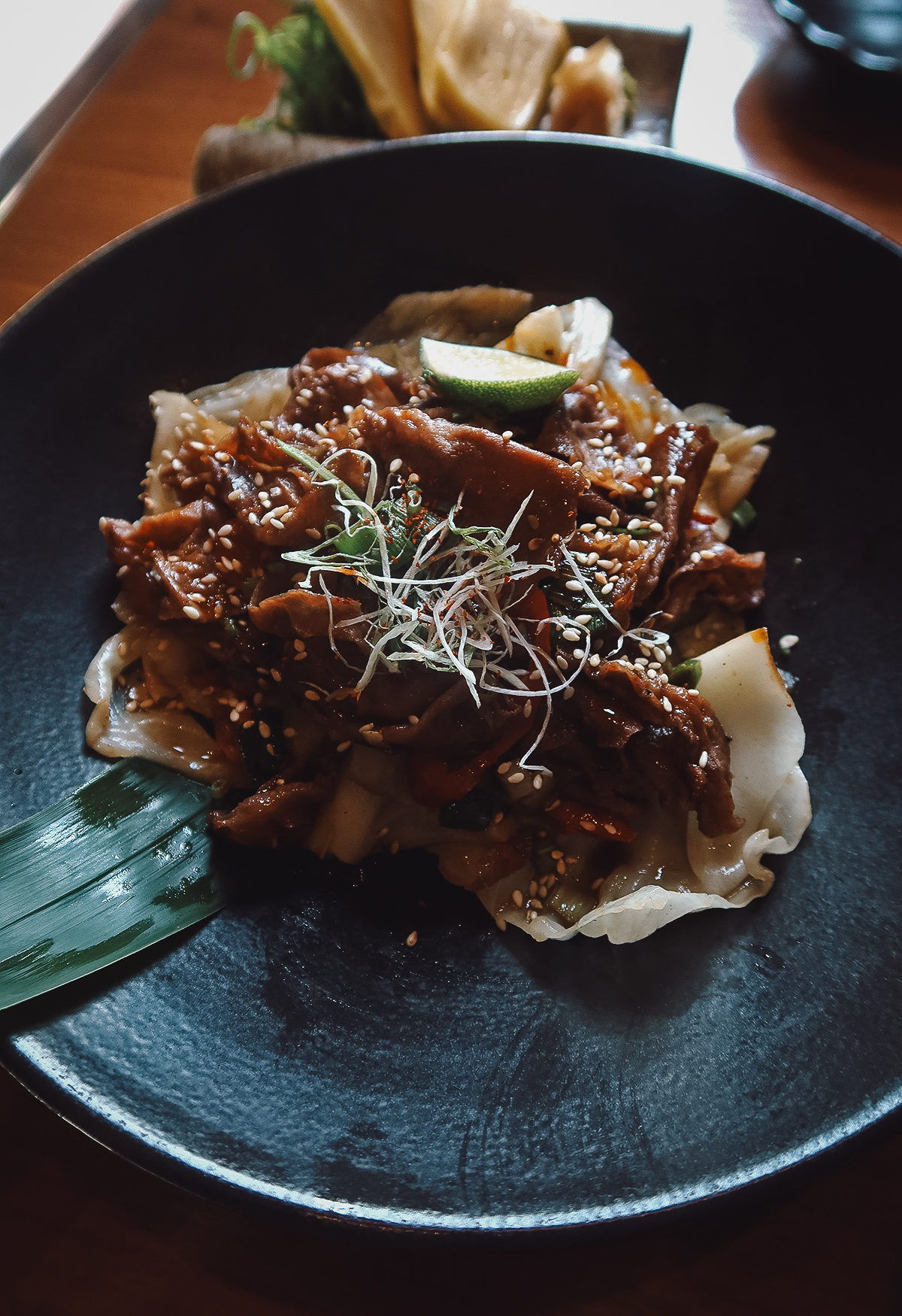 Beef dish at a restaurant in Ubud