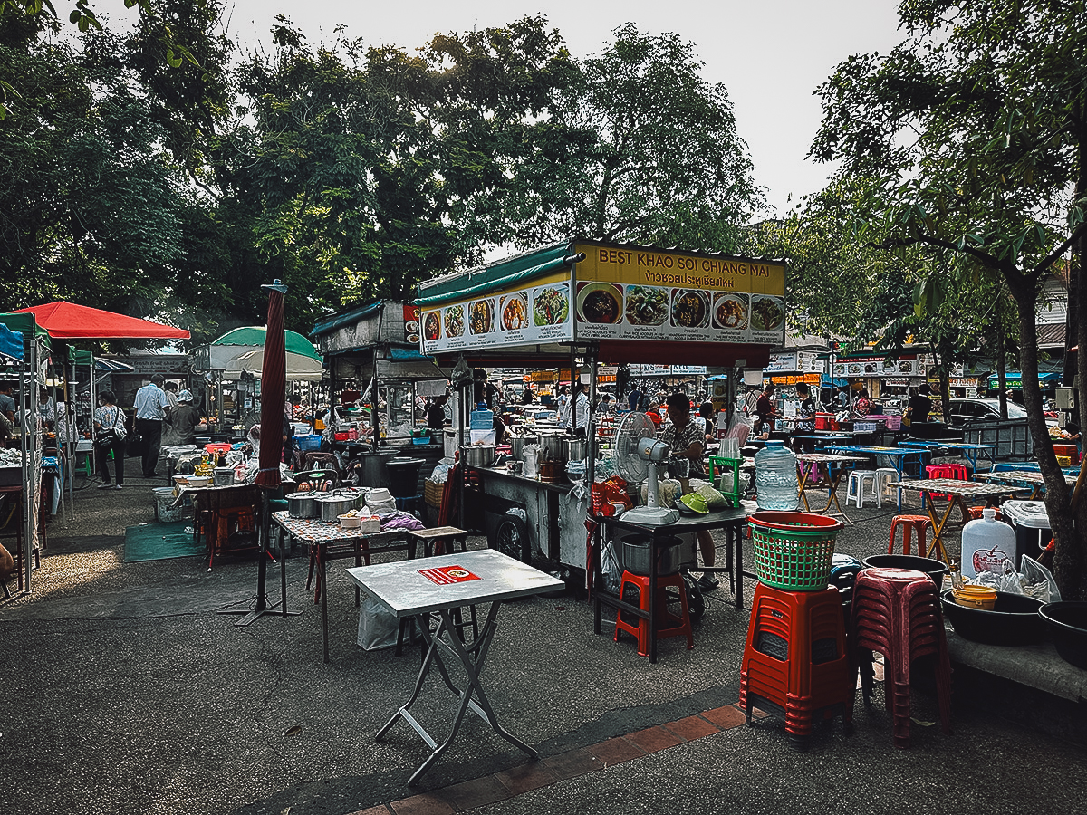 Food stalls at Chiang Mai Gate Market