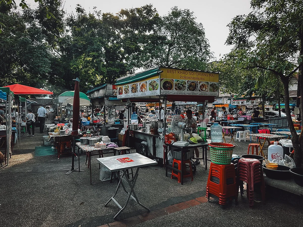 Food stalls at Chiang Mai Gate Market