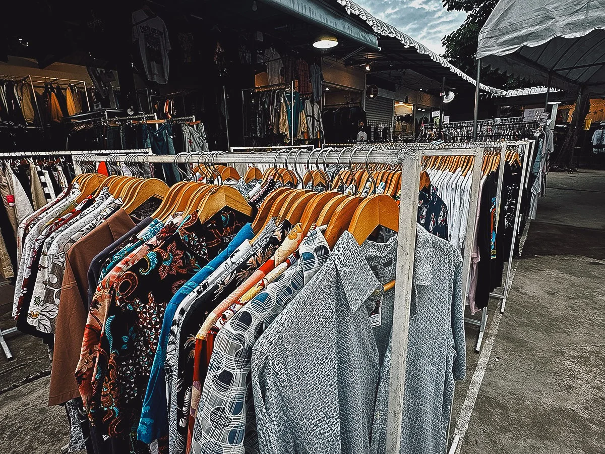 Clothing for sale at Chiang Mai University Night Market