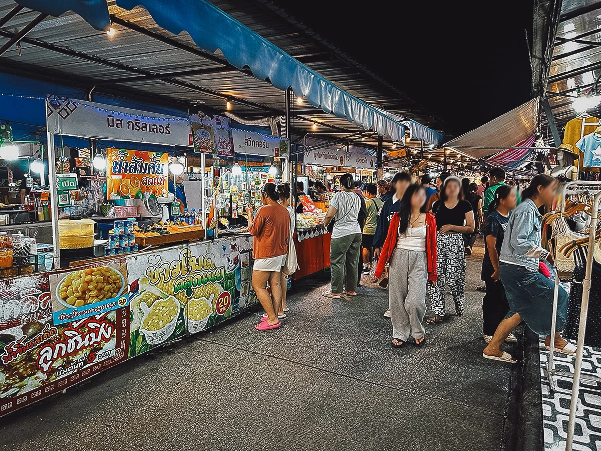 Food stalls at Chiang Mai University Night Market