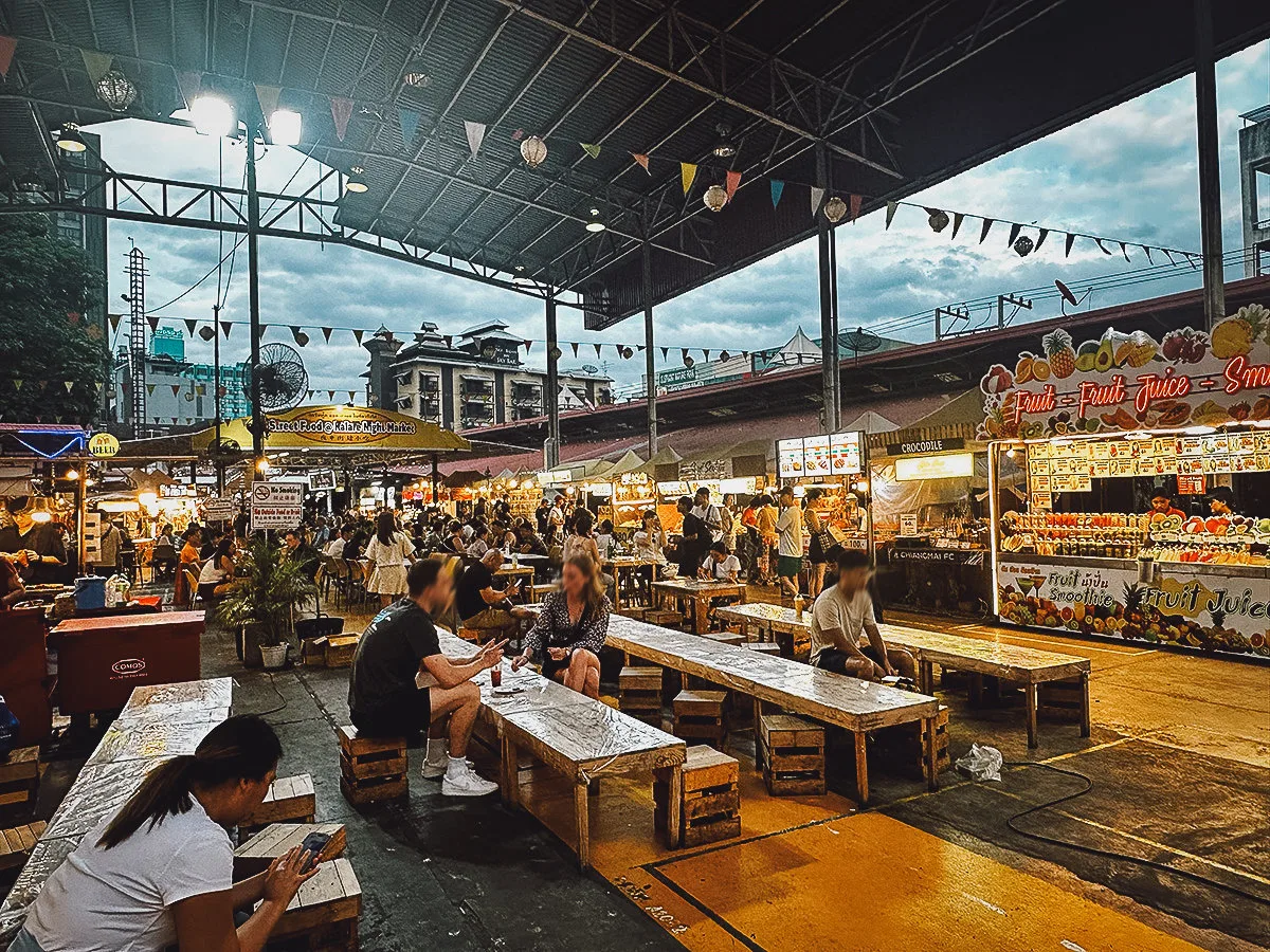 Food stalls at Kalare Night Bazaar in Chiang Mai