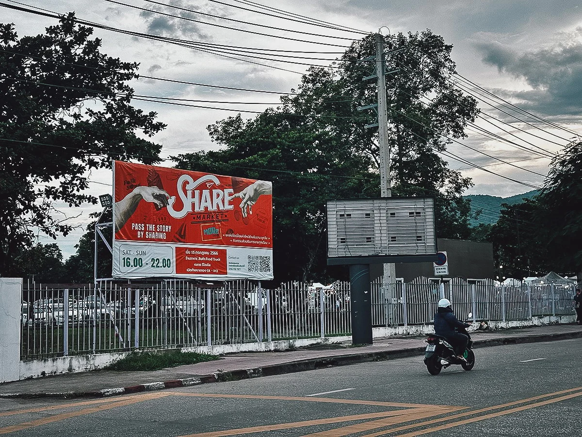 Share Market sign in Chiang Mai