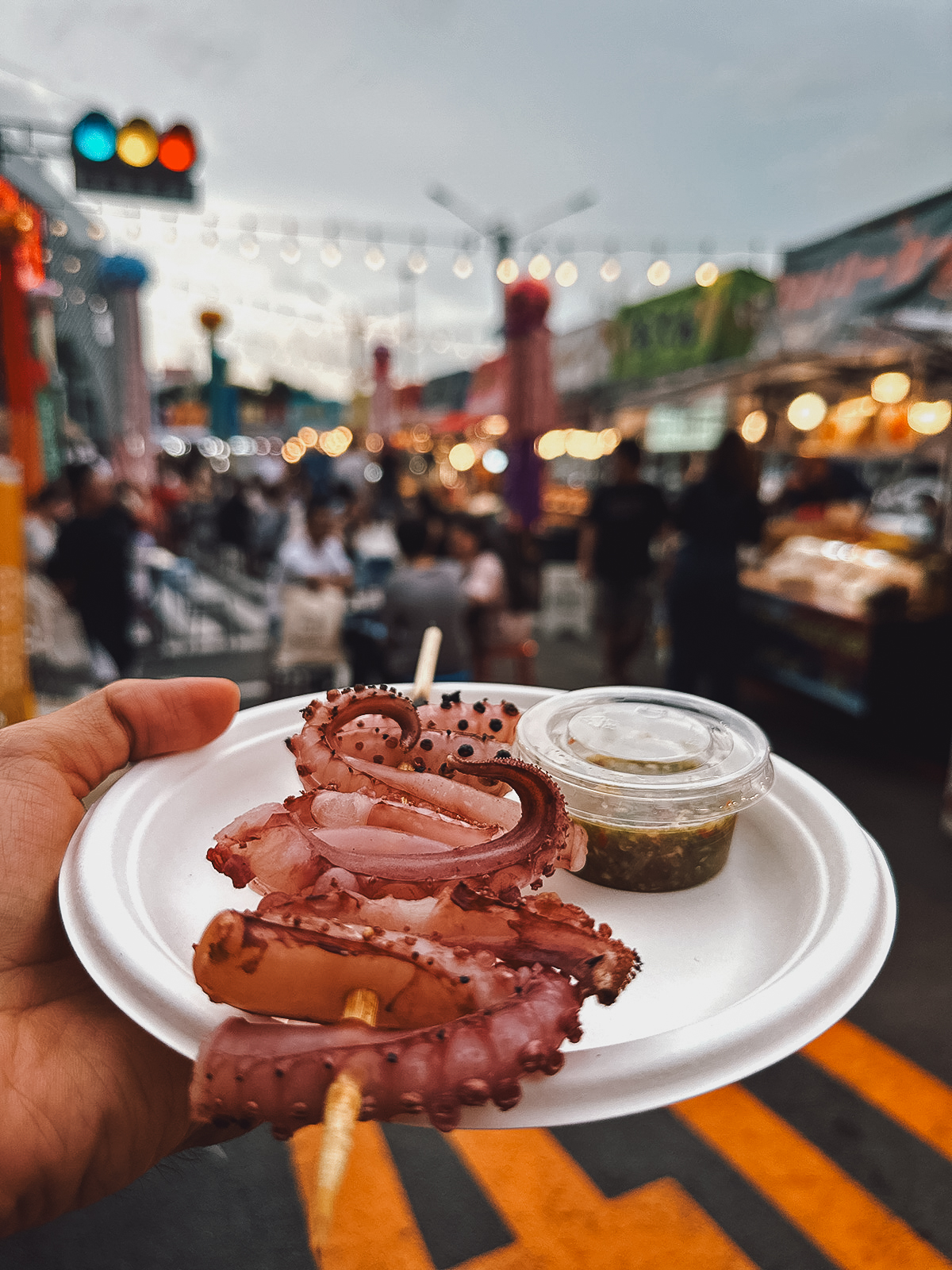 Octopus dish at Think Park night market in Chiang Mai