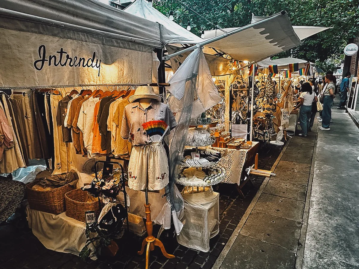 Clothing for sale at White market in Chiang Mai