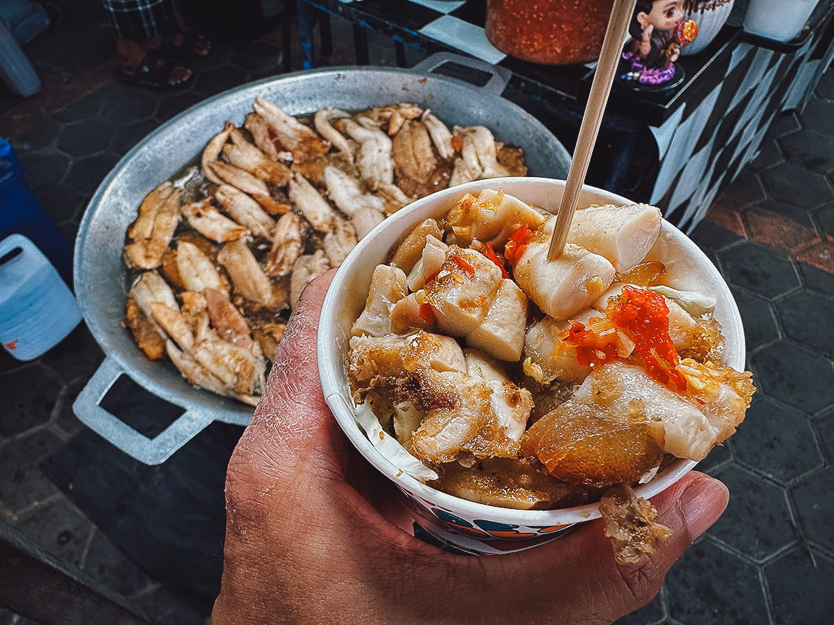 Squid eggs along Wua Lai Street in Chiang Mai