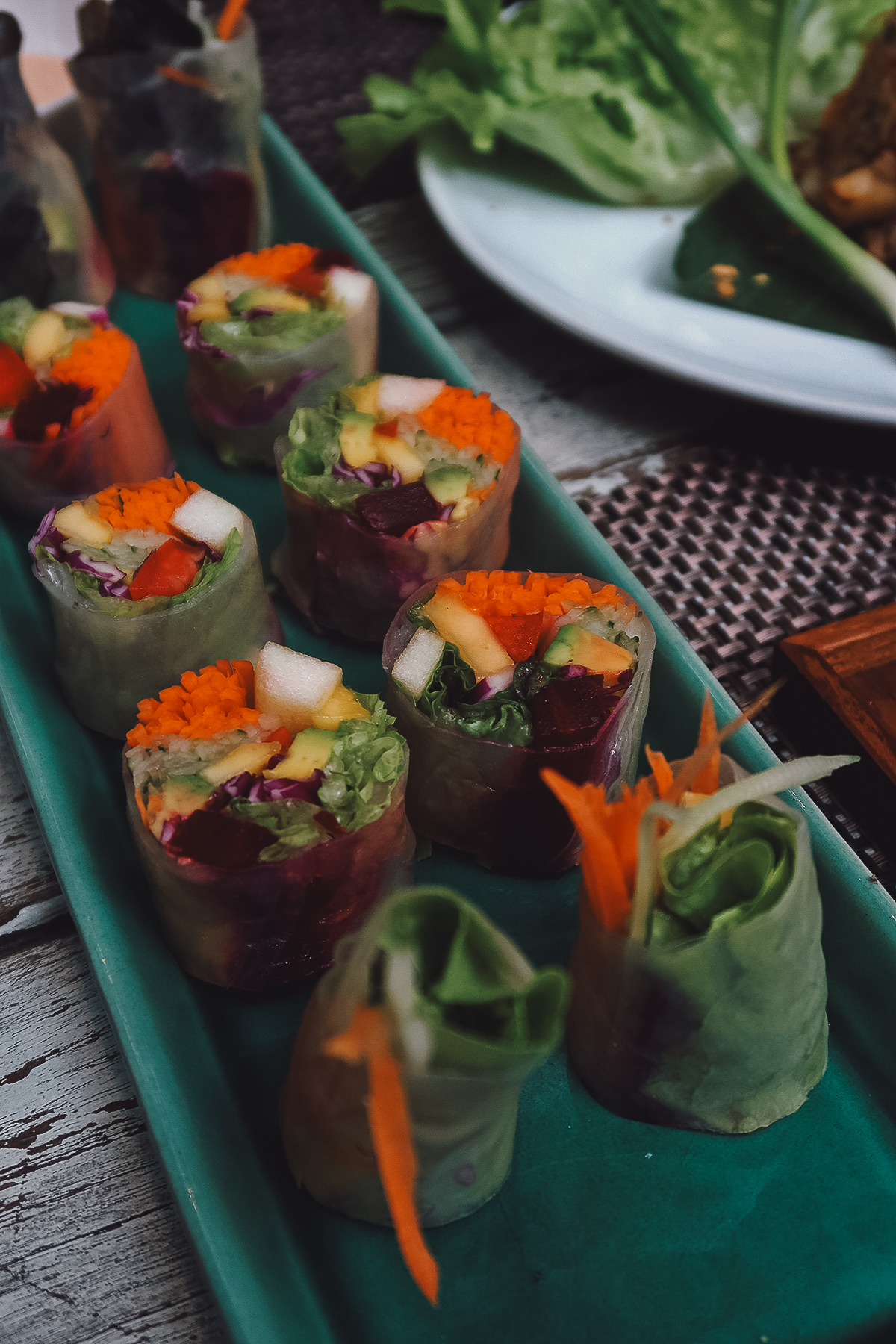 Summer rolls at a restaurant in Chiang Mai, Thailand