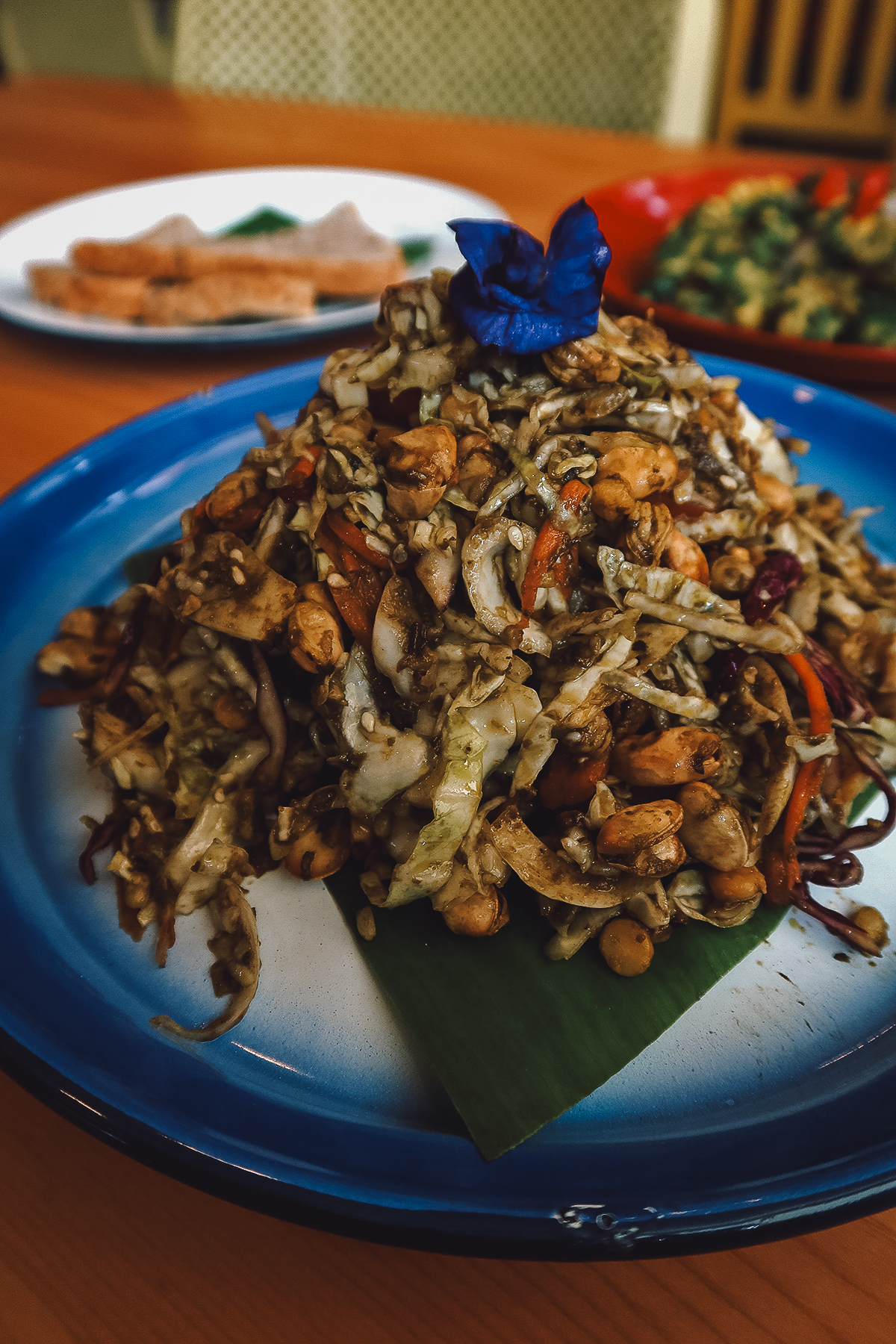 Tea leaf salad at a restaurant in Chiang Mai, Thailand