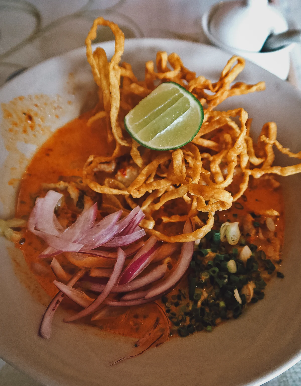 Khao soi at a restaurant in Chiang Mai, Thailand