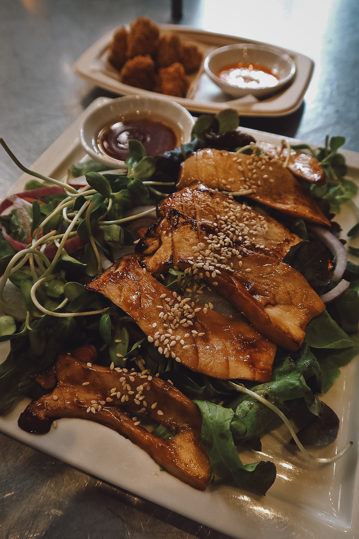 Mushroom salad at a restaurant in Chiang Mai, Thailand