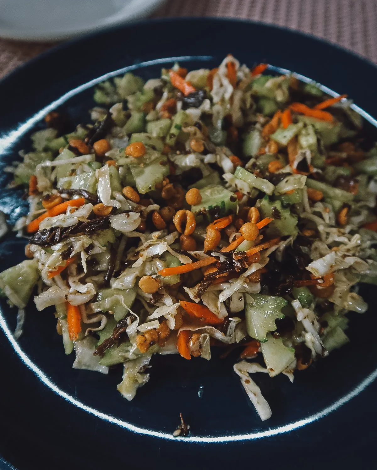 Tea leaf salad at a restaurant in Chiang Mai, Thailand