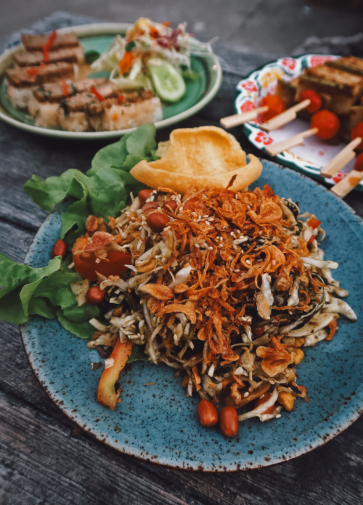 Tea leaf salad at a restaurant in Chiang Mai, Thailand