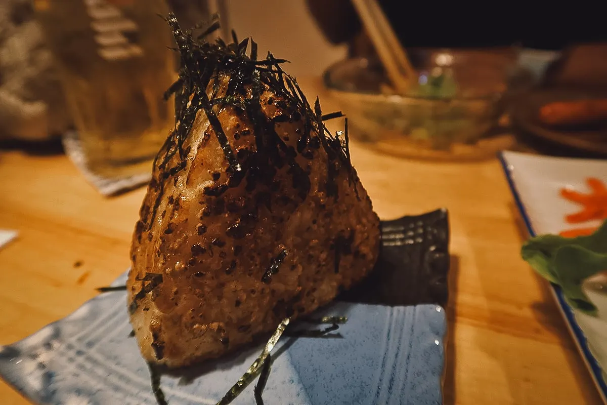 Onigiri at a restaurant in Chiang Mai, Thailand