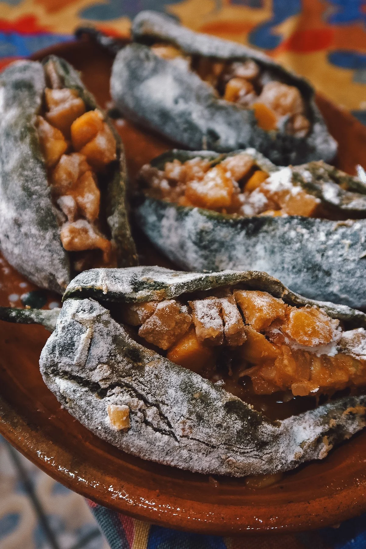 Stuffed poblano chiles