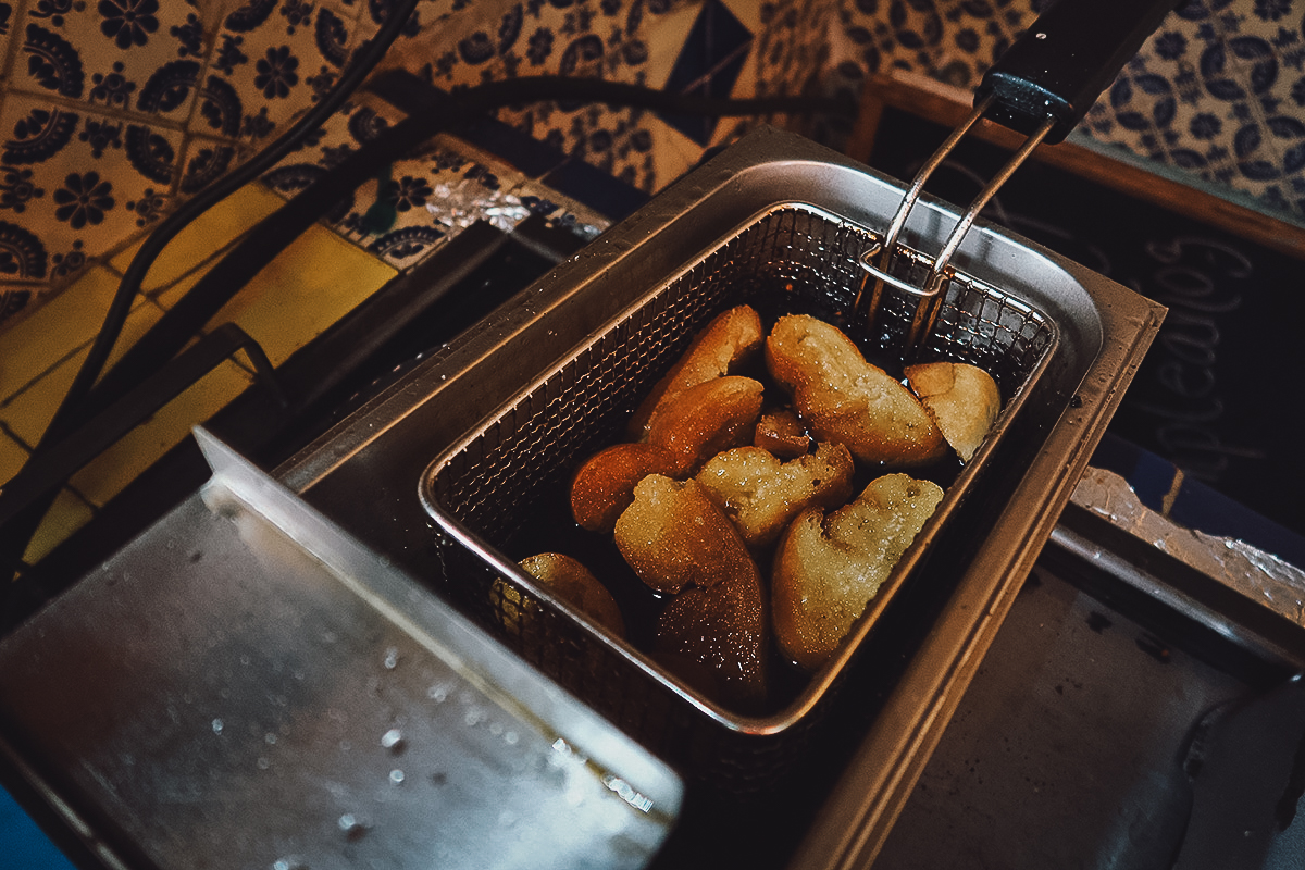 Frying bread