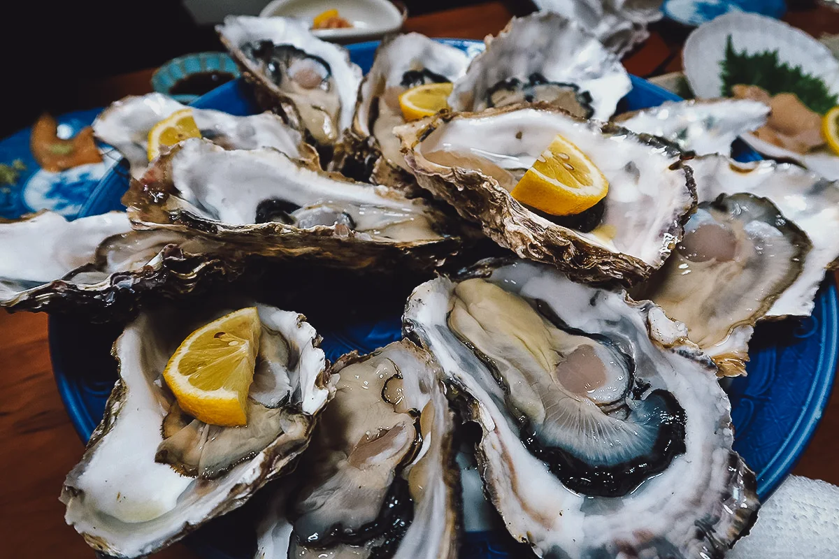 Oysters at Hamaguri in Tokyo