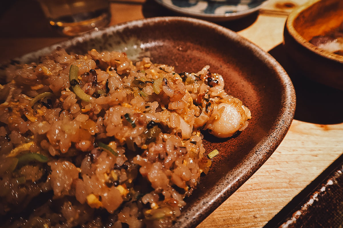 Scallop fried rice at Harukor