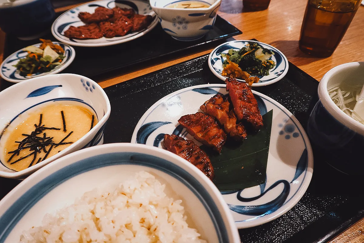 Gyutan set meal at Negishi