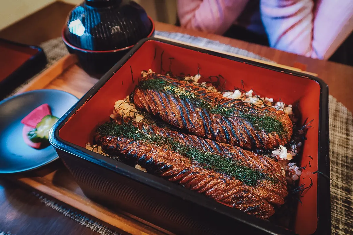 Vegan unagi dish at Saido